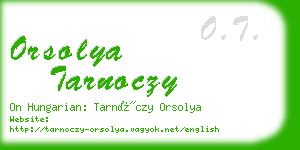 orsolya tarnoczy business card